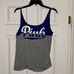 PINK Victoria's Secret Royal Blue and Heather Gray Tank Top